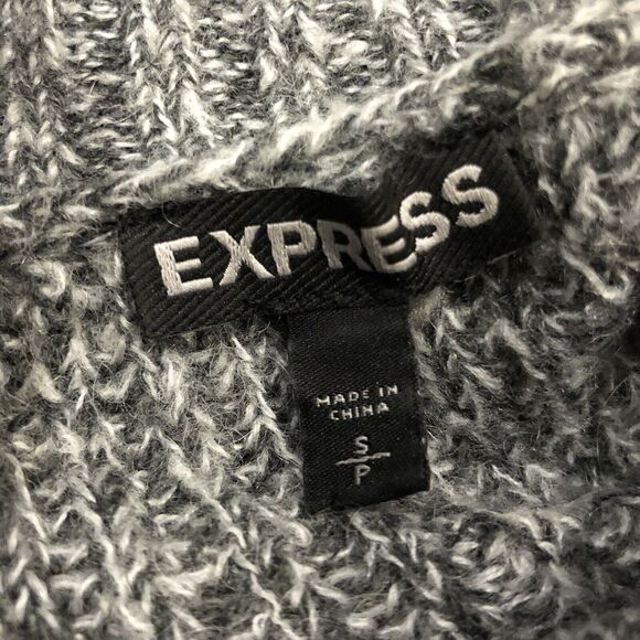 Express Sweater Womens Small Gray Turtleneck Wool Blend Knit Sweatshirt Ladies - Picture 4 of 11